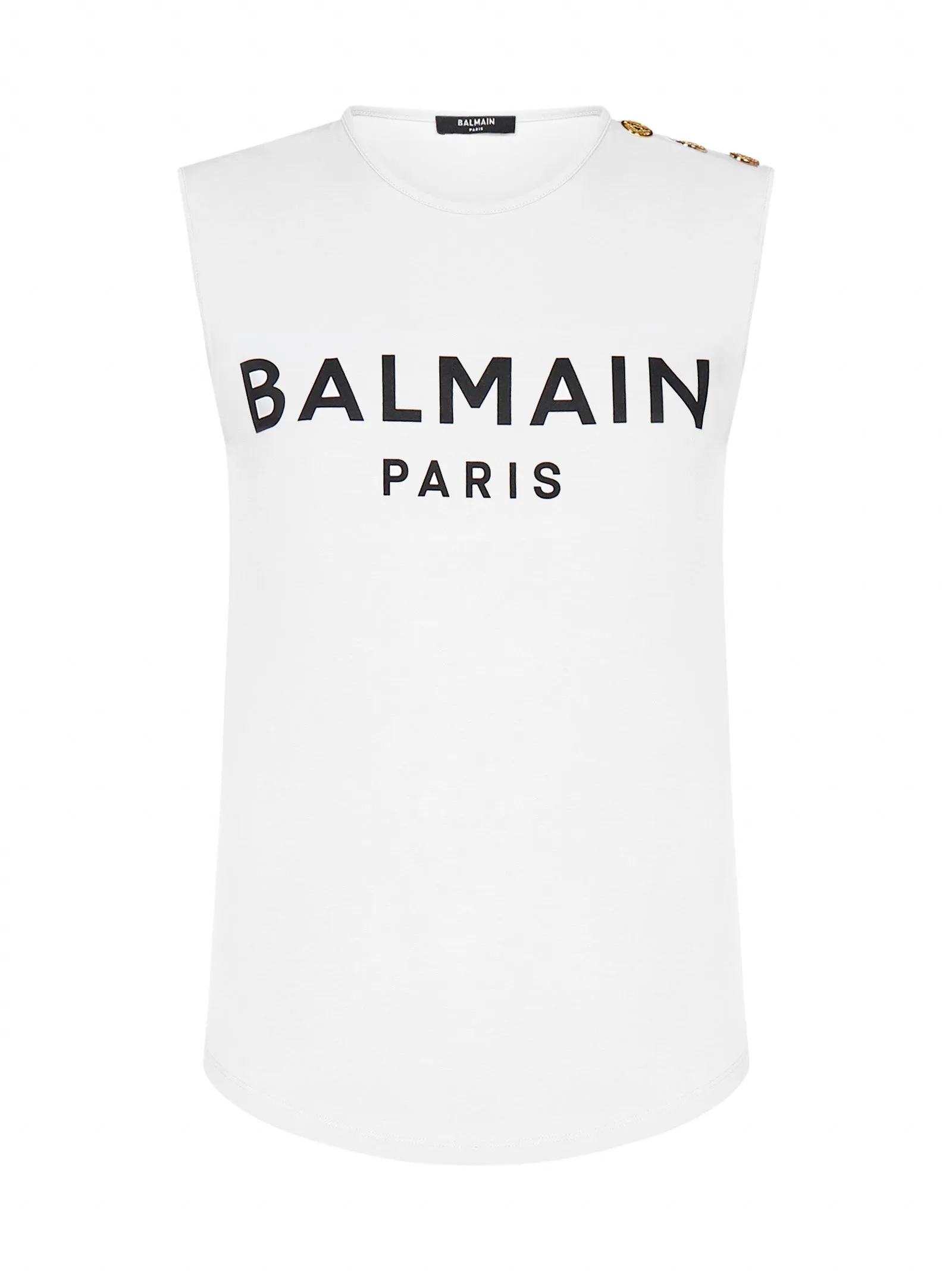 Balmain Sleeveless Logo Printed Tank Top