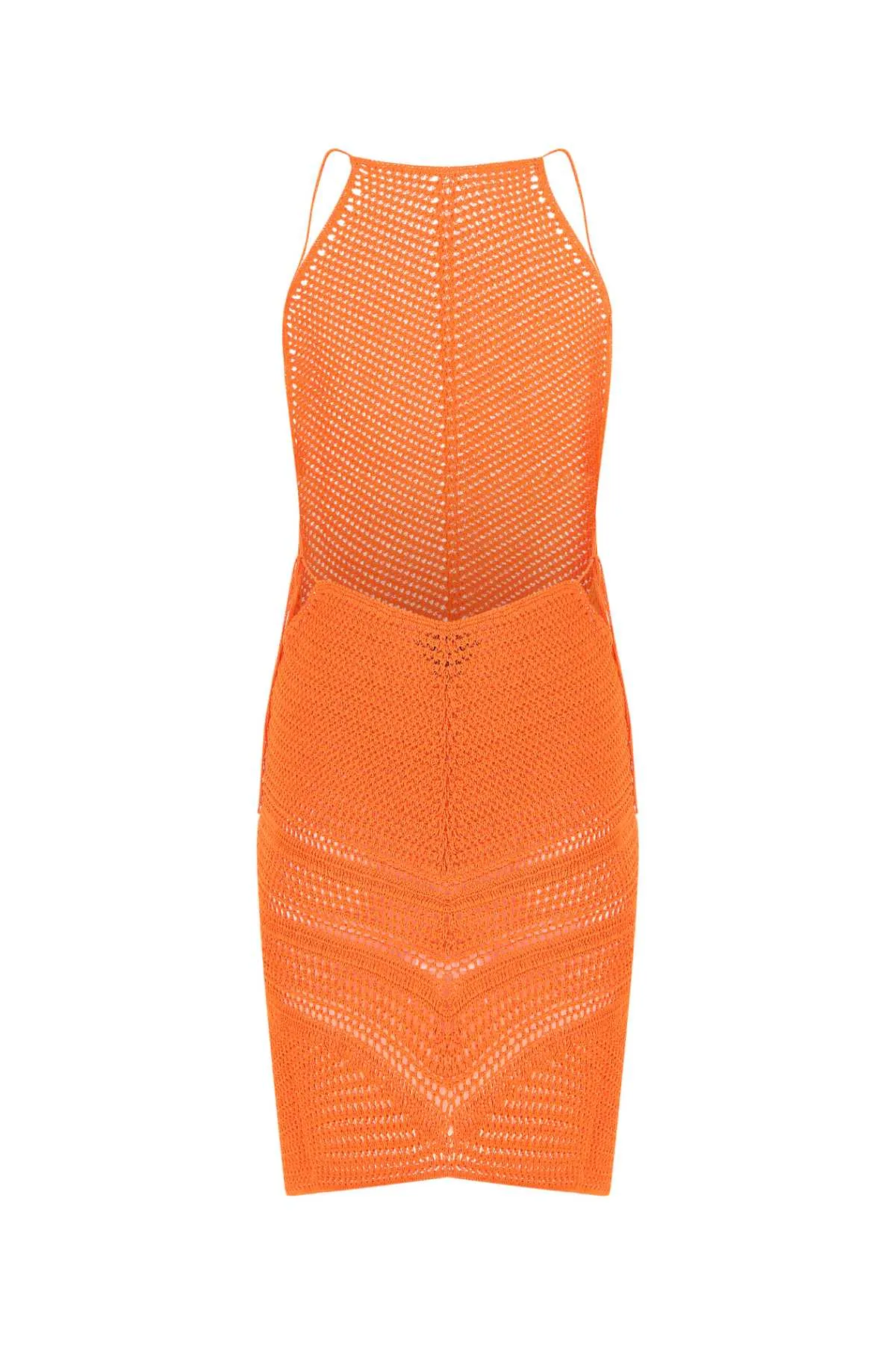 Bottega Veneta Asymmetric Hem Crochet Mini Dress