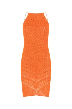 Bottega Veneta Asymmetric Hem Crochet Mini Dress