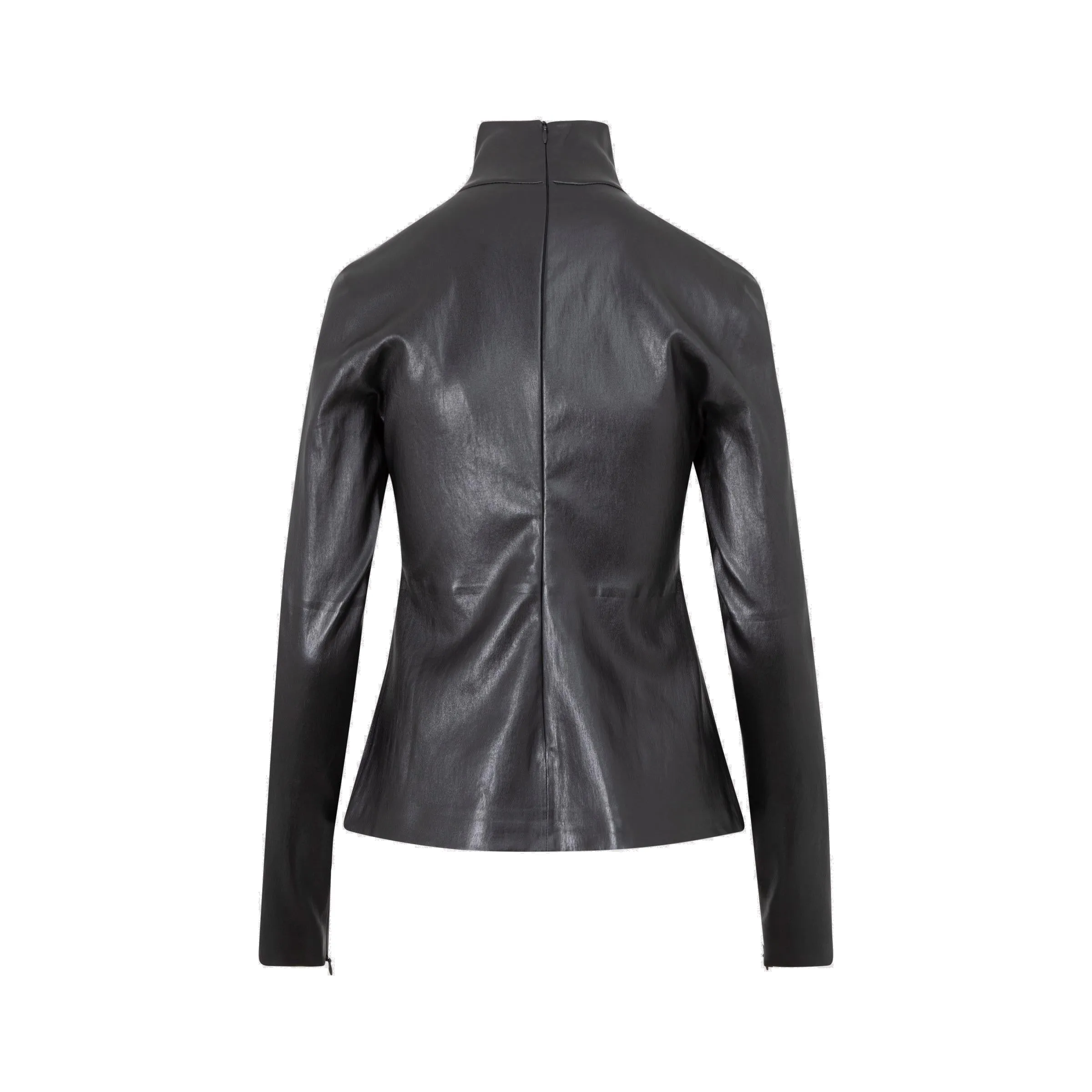 Bottega Veneta Mock-Neck Leather Top