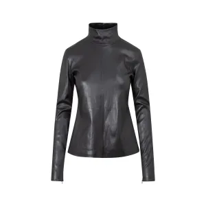 Bottega Veneta Mock-Neck Leather Top