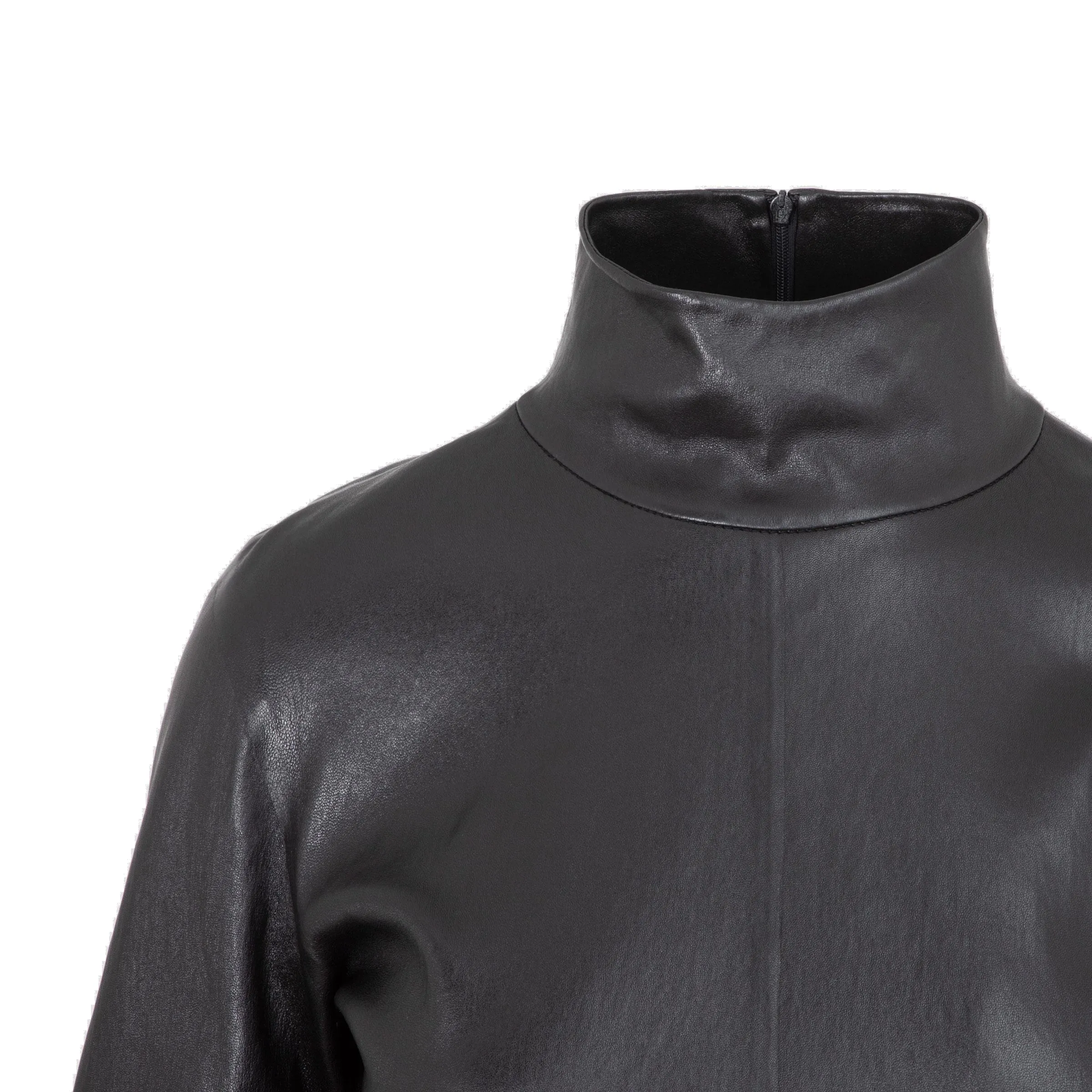 Bottega Veneta Mock-Neck Leather Top