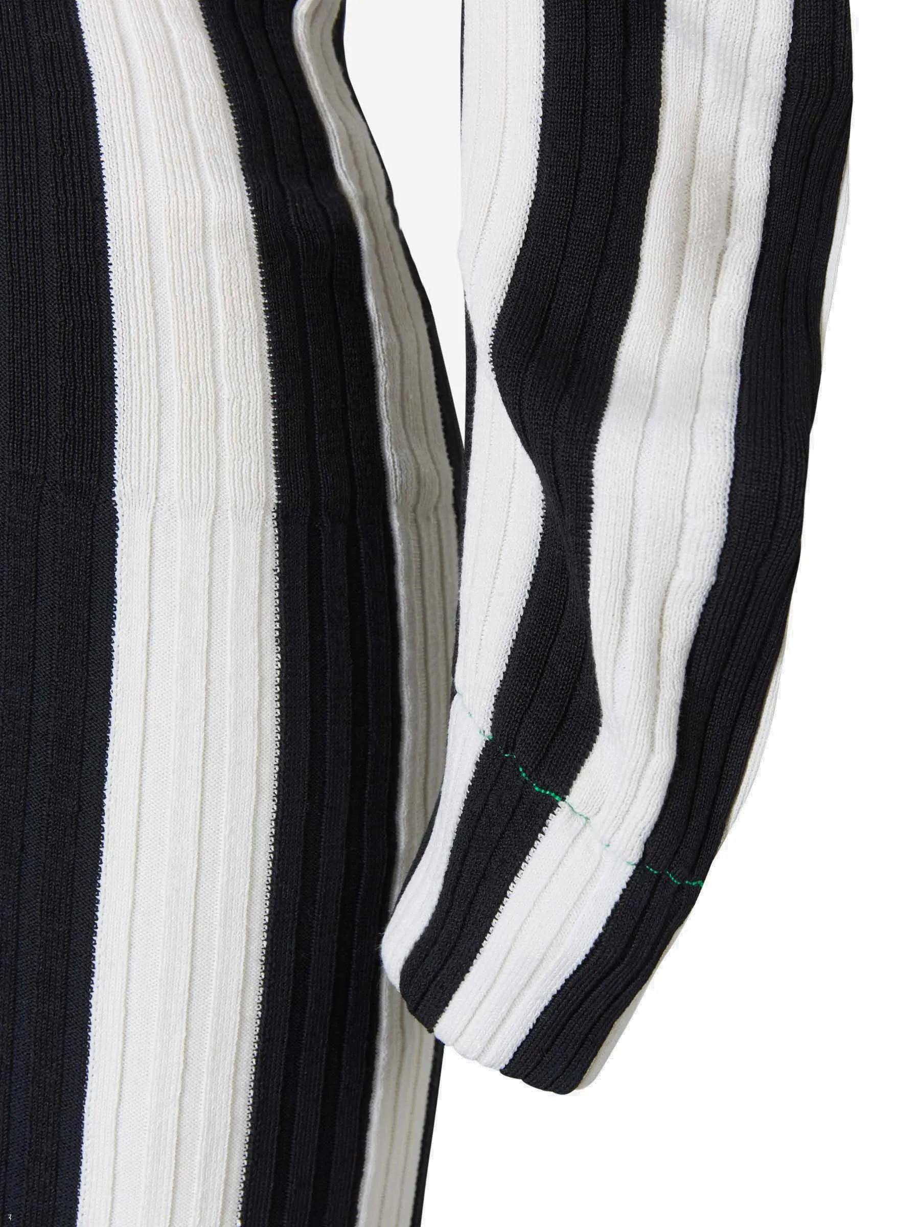 Bottega Veneta V-Neck Striped Ribbed Dress