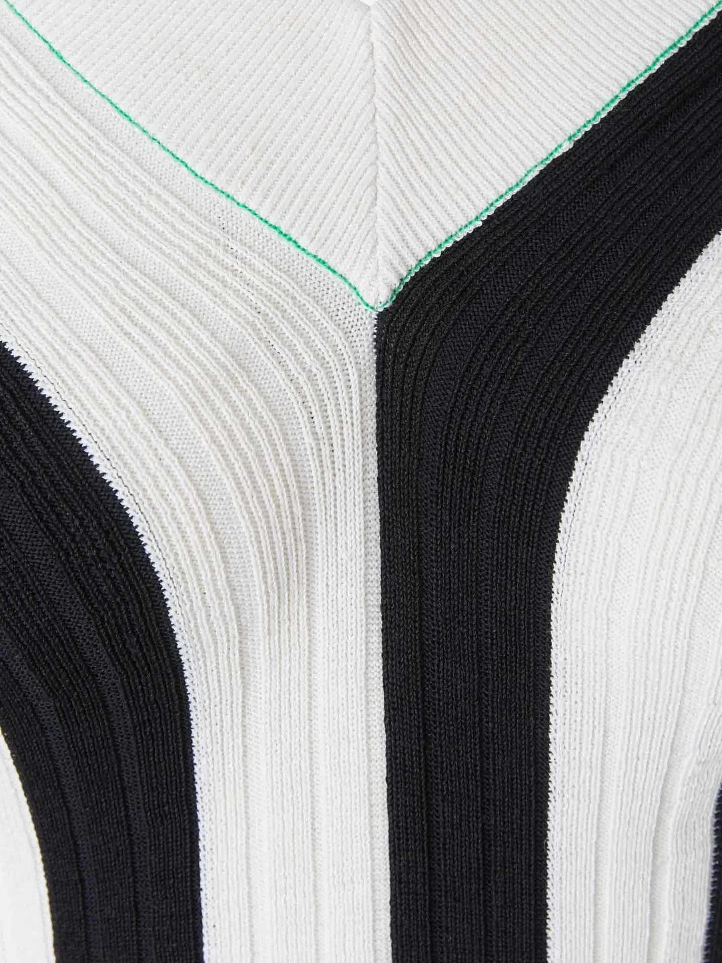 Bottega Veneta V-Neck Striped Ribbed Dress