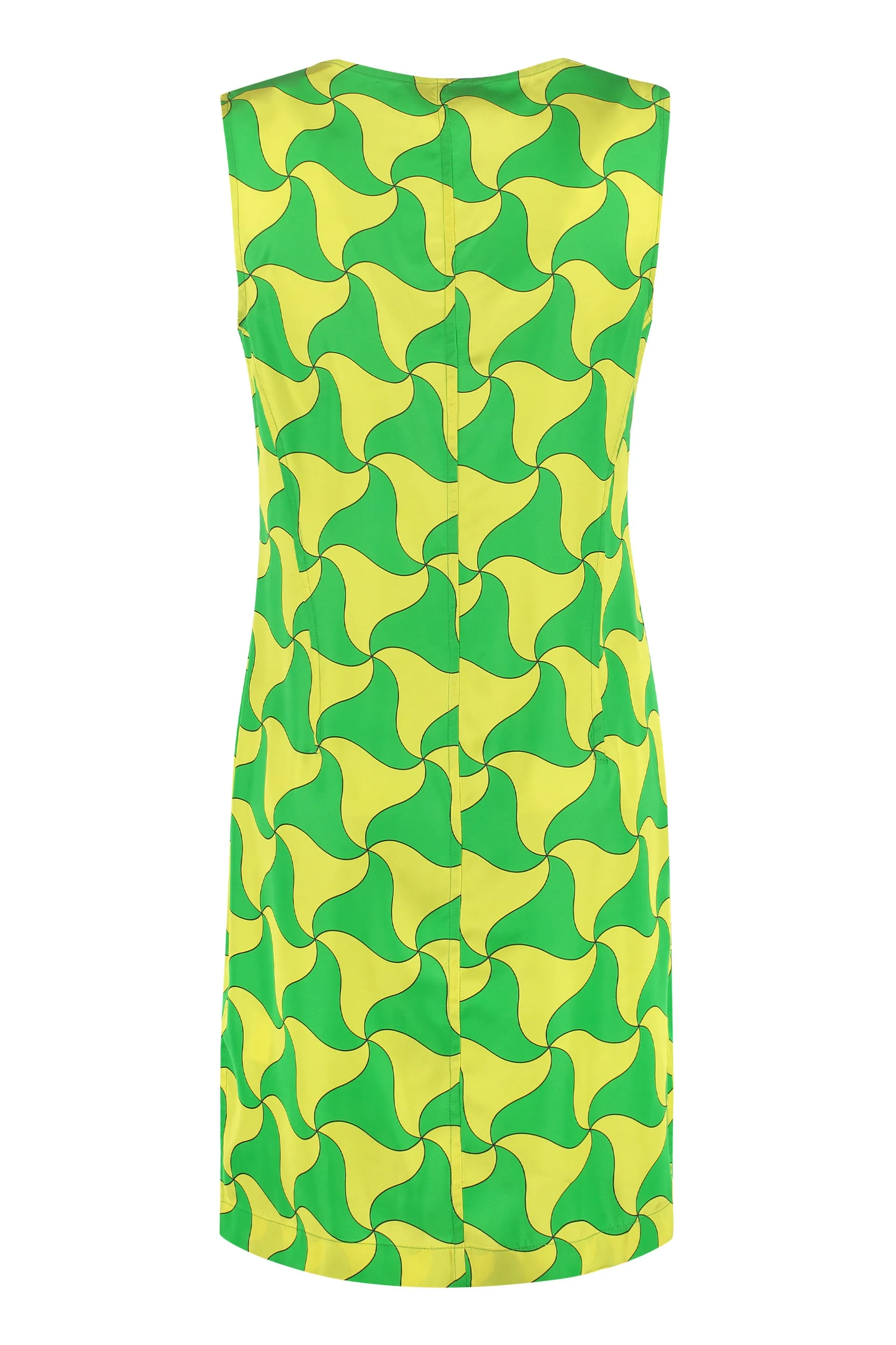 Bottega Veneta Wavy Triangle Print V-Neck Dress