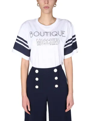 Boutique Moschino Logo Printed Crewneck T-Shirt