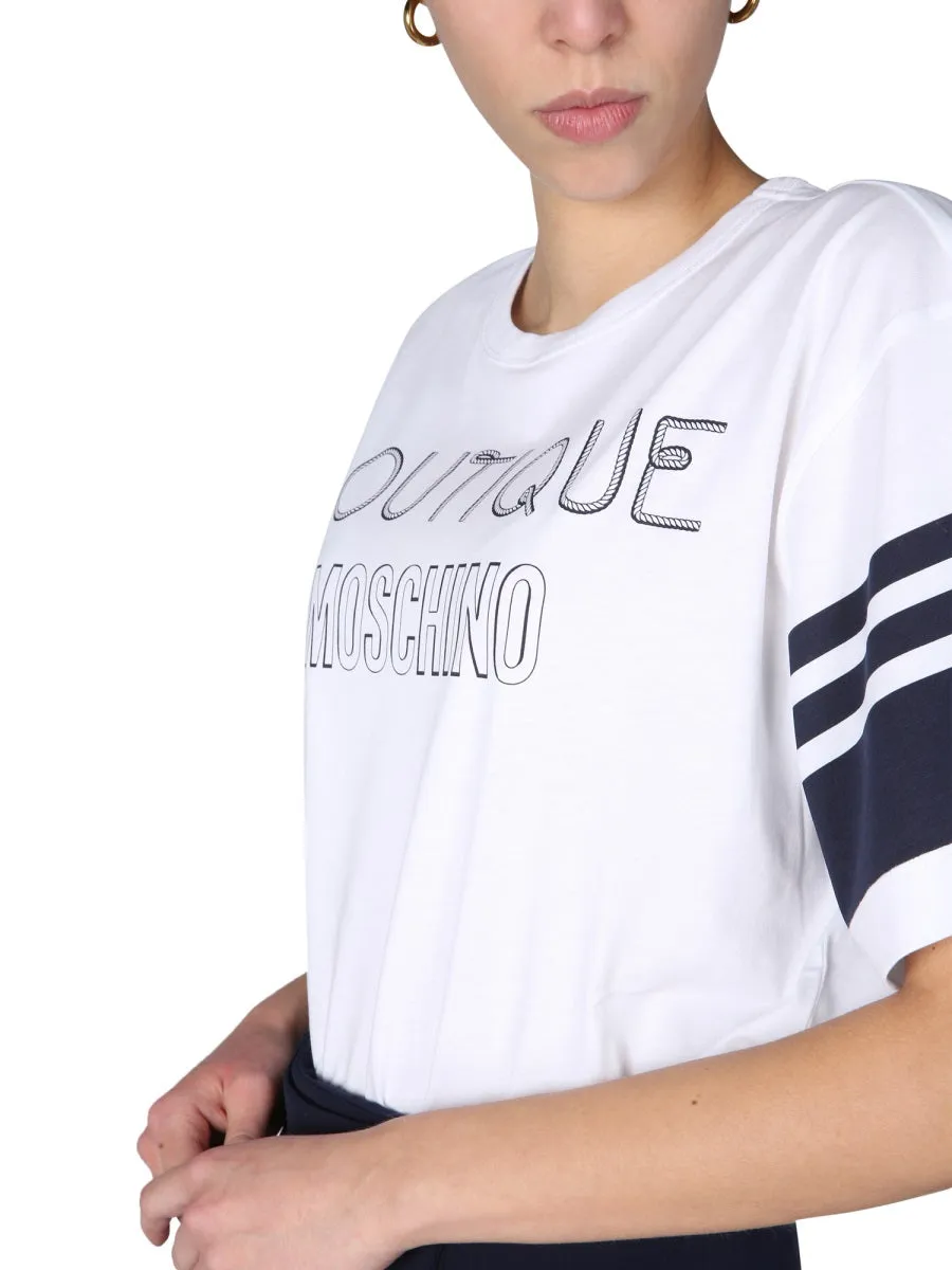 Boutique Moschino Logo Printed Crewneck T-Shirt