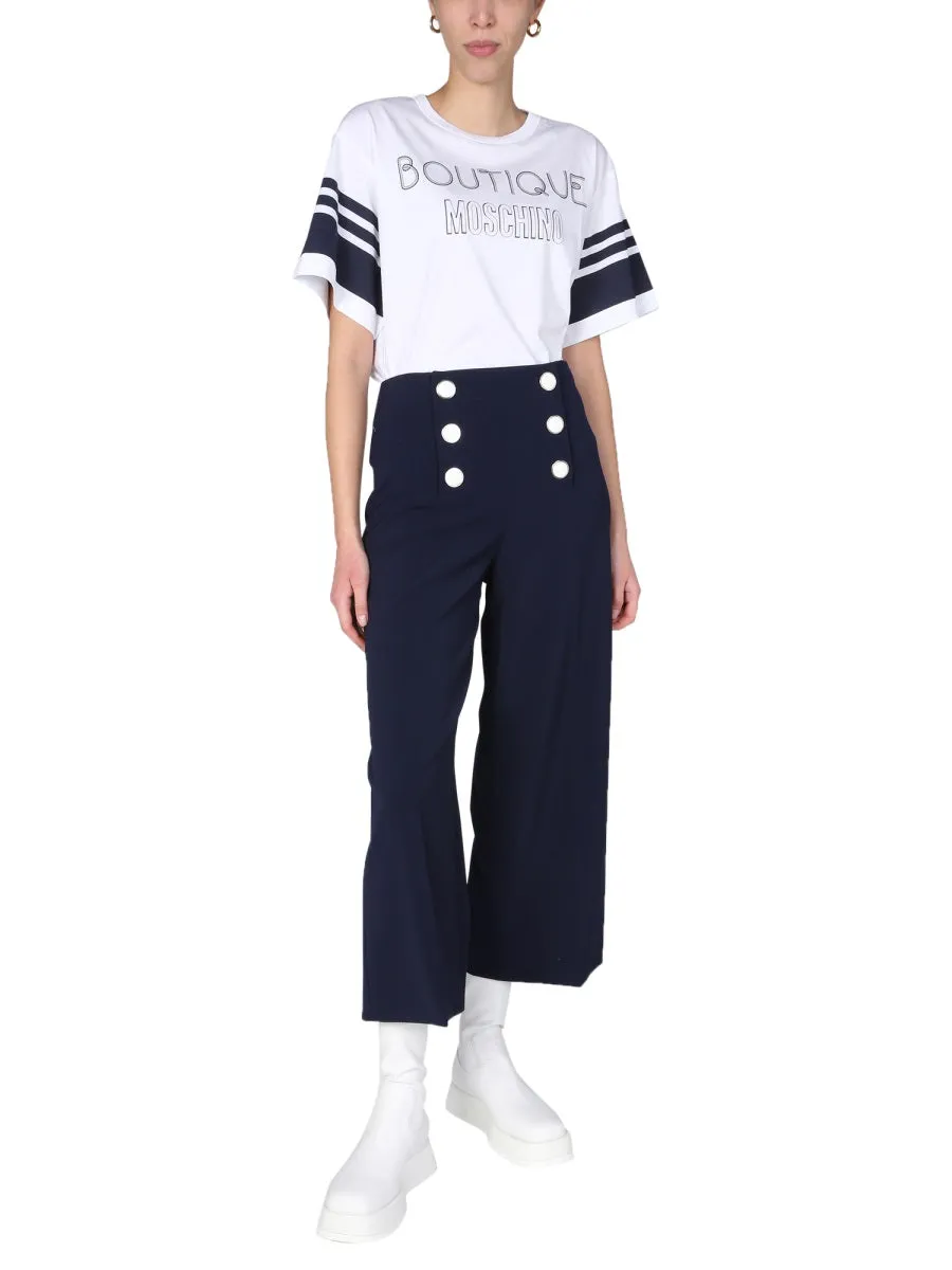 Boutique Moschino Logo Printed Crewneck T-Shirt