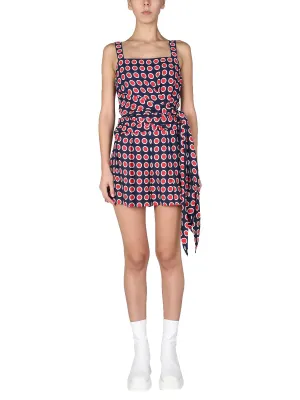 Boutique Moschino Point Printed Tie-Waist Top