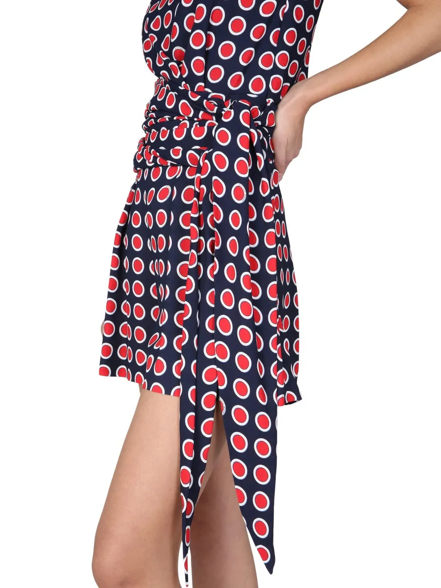 Boutique Moschino Point Printed Tie-Waist Top