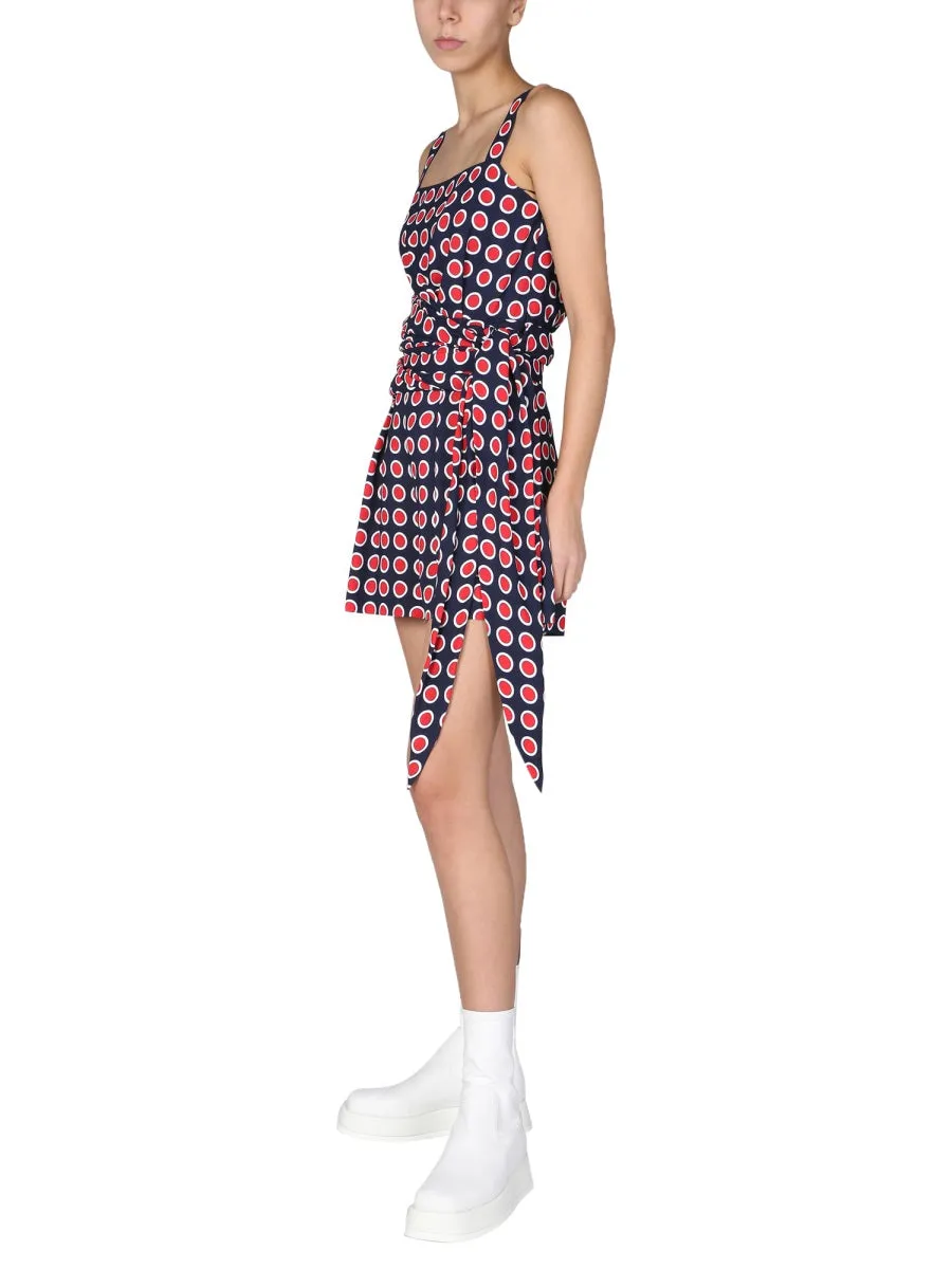 Boutique Moschino Point Printed Tie-Waist Top