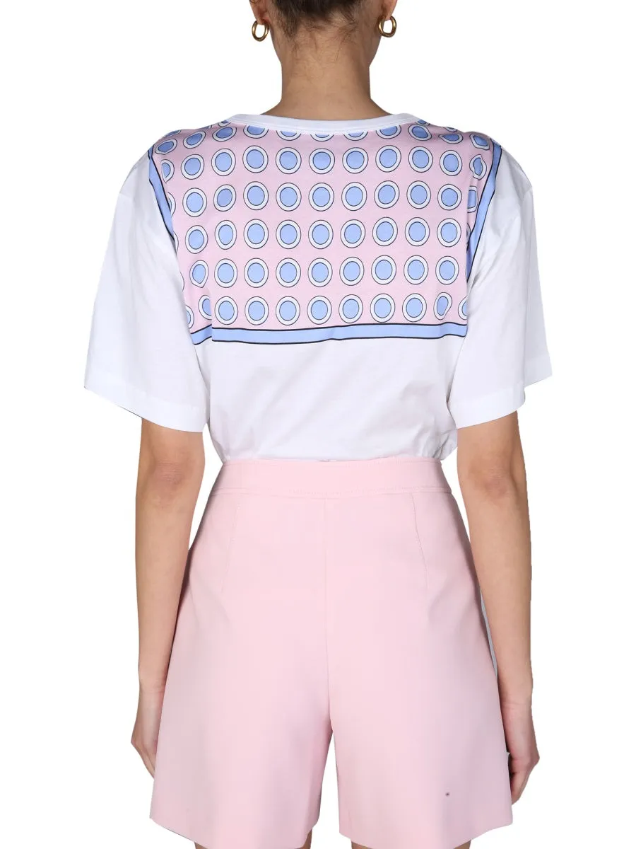 Boutique Moschino Scarf Printed Crewneck T-Shirt