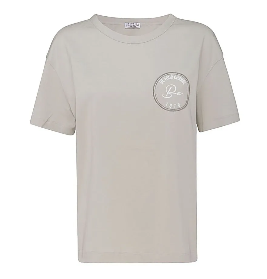 Brunello Cucinelli Logo Printed Crewneck T-Shirt