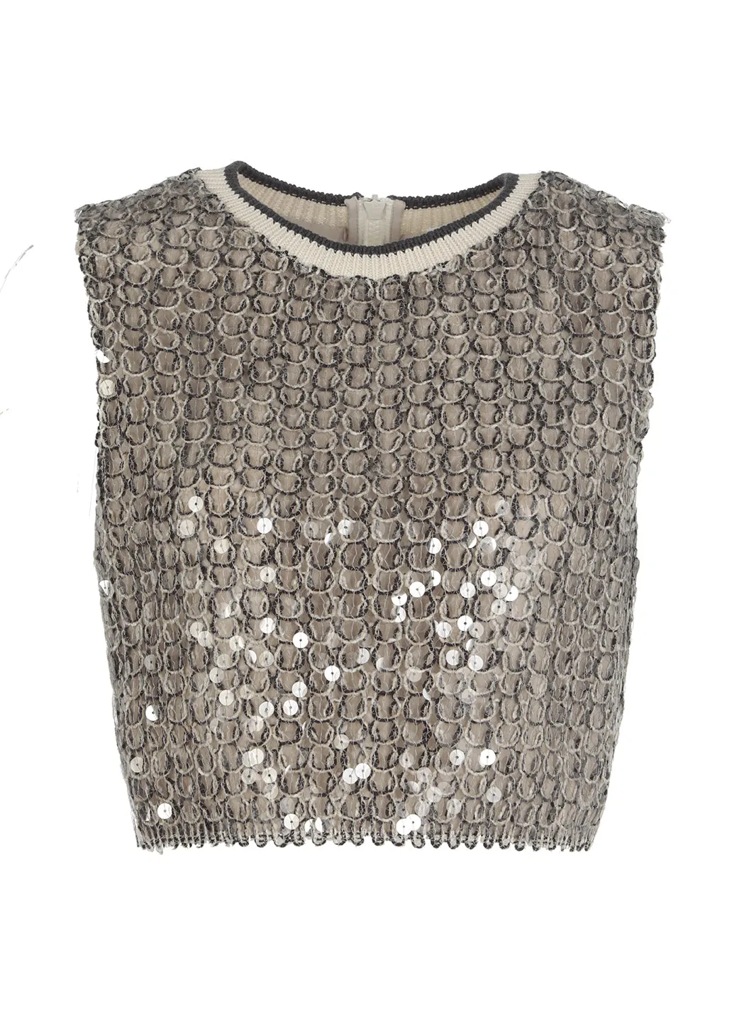 Brunello Cucinelli Sequin Crewneck Knitted Top
