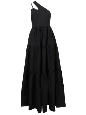 Brunello Cucinelli Tiered One-Shoulder Maxi Dress