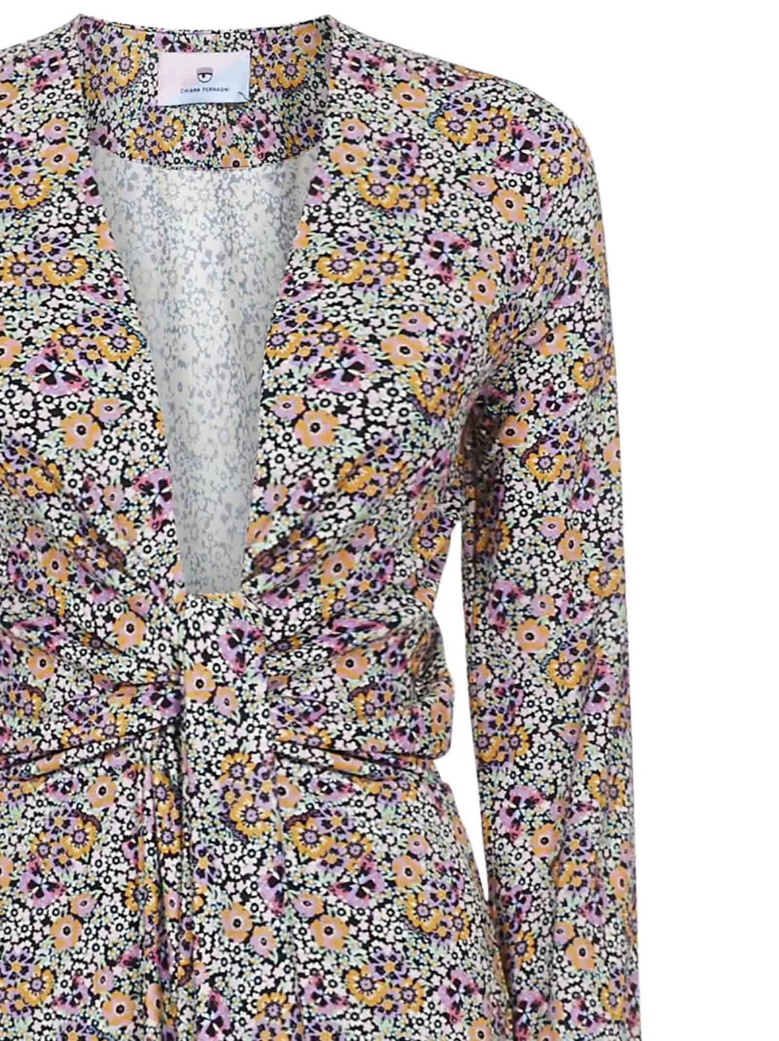 Chiara Ferragni Floral Print Knot Detailed Mini Dress