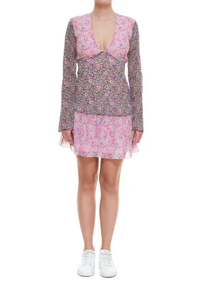 Chiara Ferragni Floral Printed V-Neck Dress