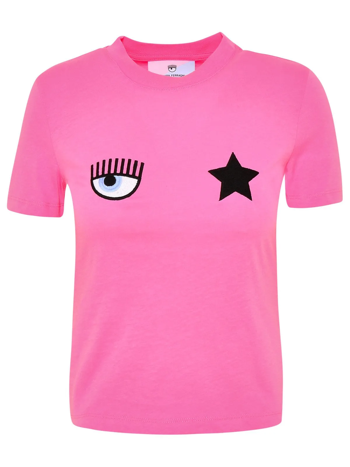 Chiara Ferragni Logo Embroidered Crewneck T-Shirt