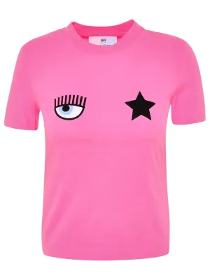 Chiara Ferragni Logo Embroidered Crewneck T-Shirt