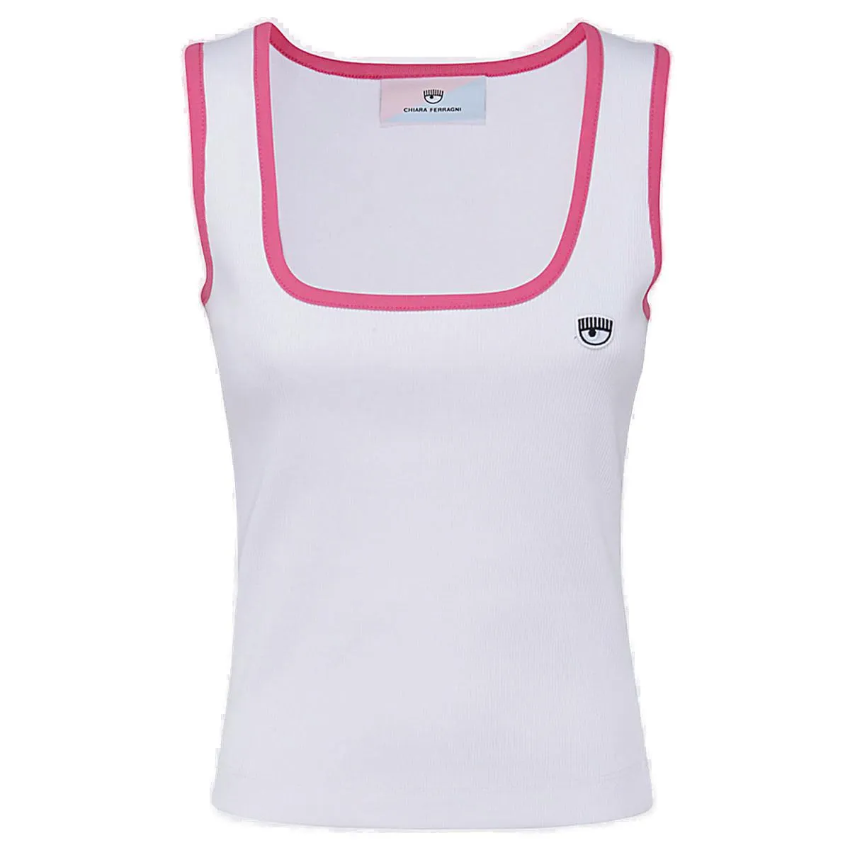 Chiara Ferragni Logo Patch Square-Neck Tank Top