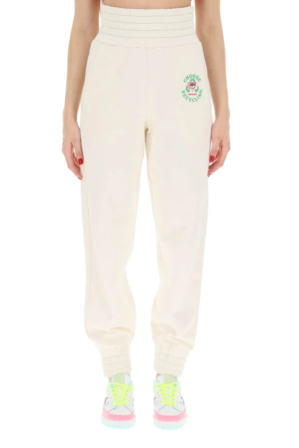 Chiara Ferragni Logo Printed Track Pants