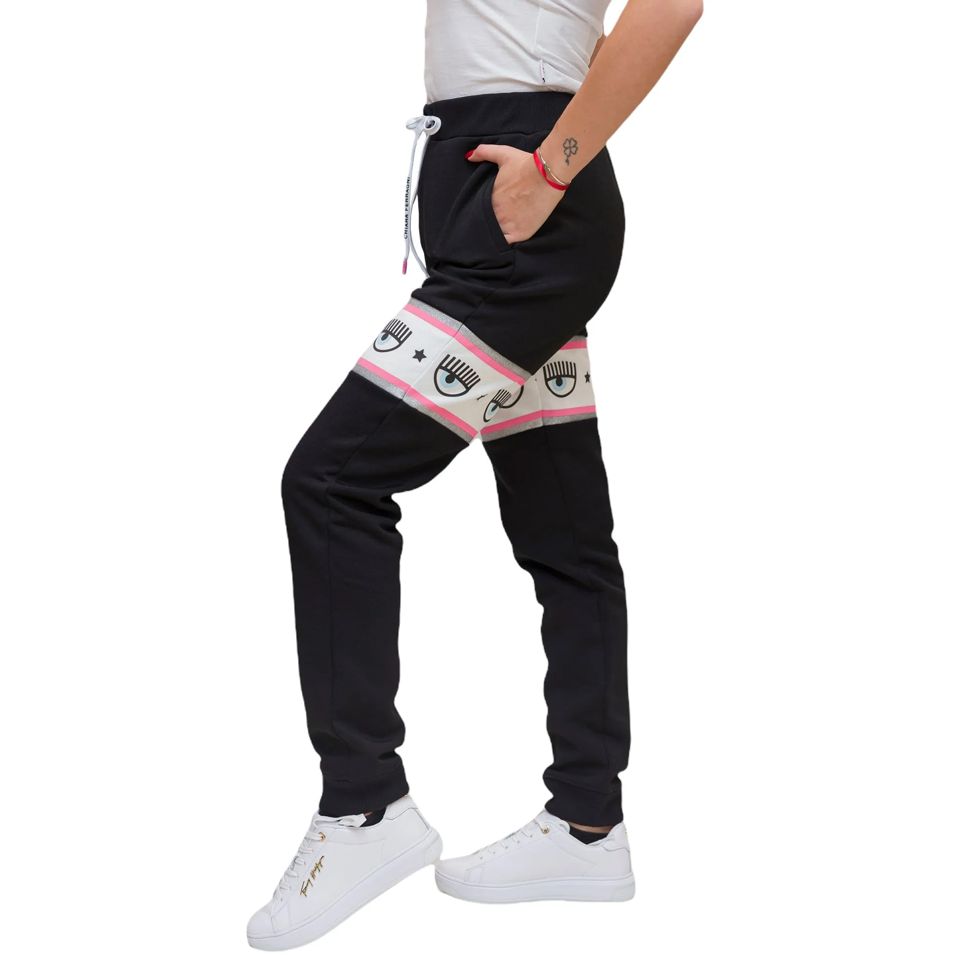 Chiara Ferragni Logo Tape Track Pants