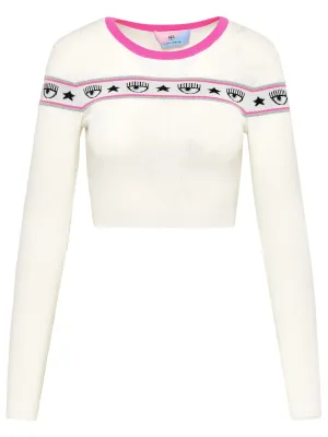 Chiara Ferragni Logo-Taped Ribbed Top