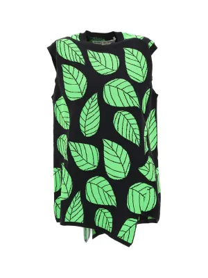 Comme Des Garons Leaf Pattern Knitted Sleeveless Top