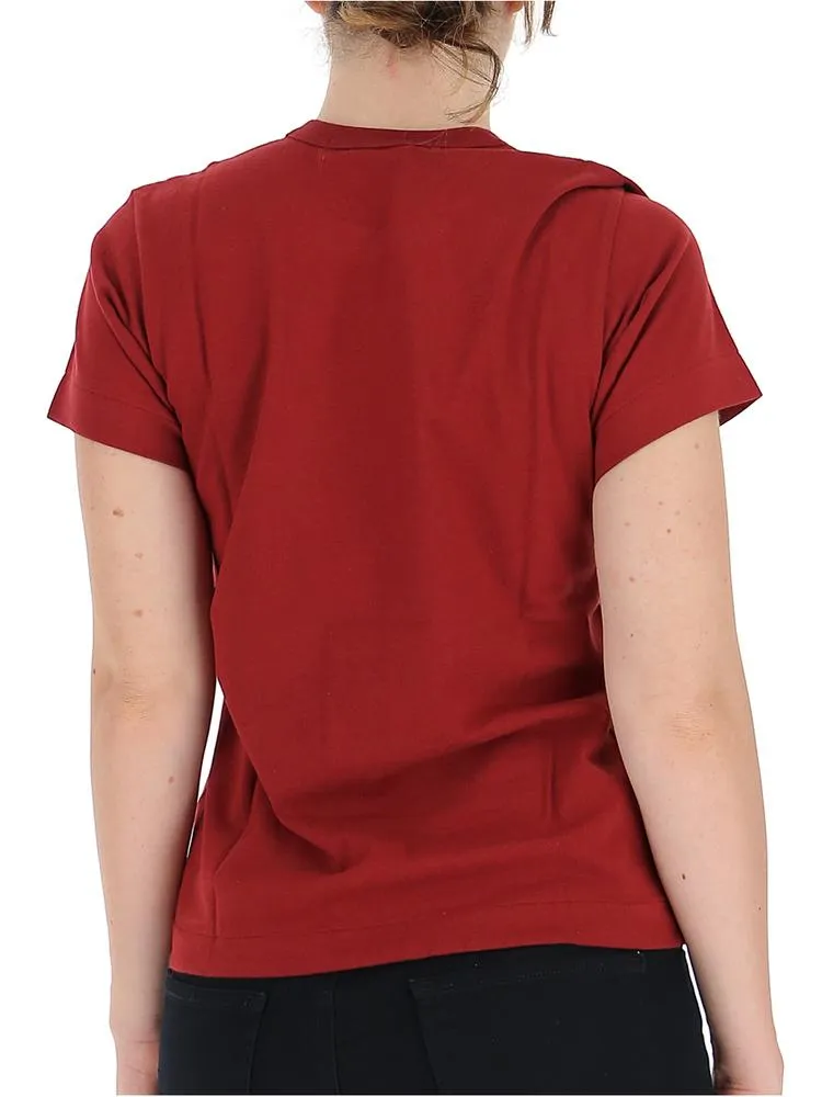 Comme des Garons Play Embroidered Double Heart T-Shirt