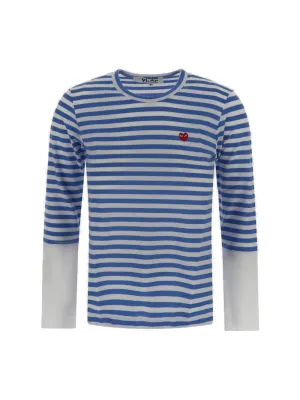 Comme des Garons Play Striped Crewneck T-Shirt