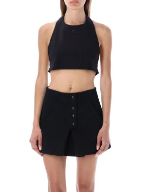 Courrges Logo Detailed Open Back Tank Top