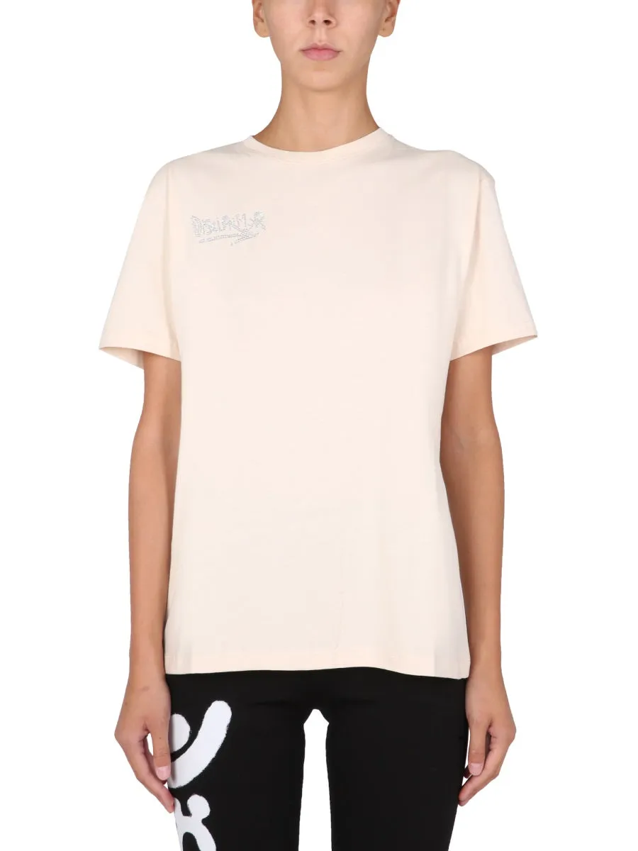 Disclaimer Embellished Logo Crewneck T-Shirt
