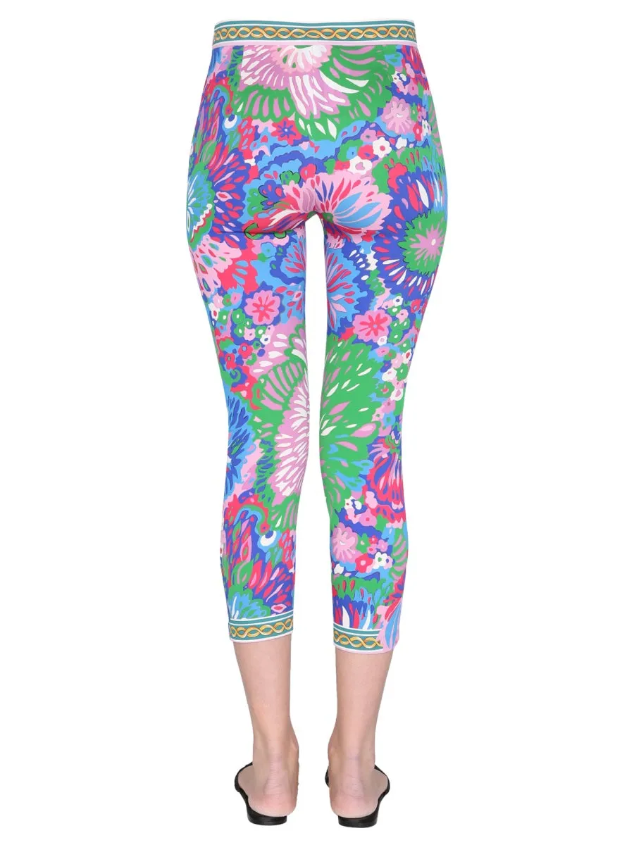 Dolce & Gabbana 60s Printed Charmeuse Leggings