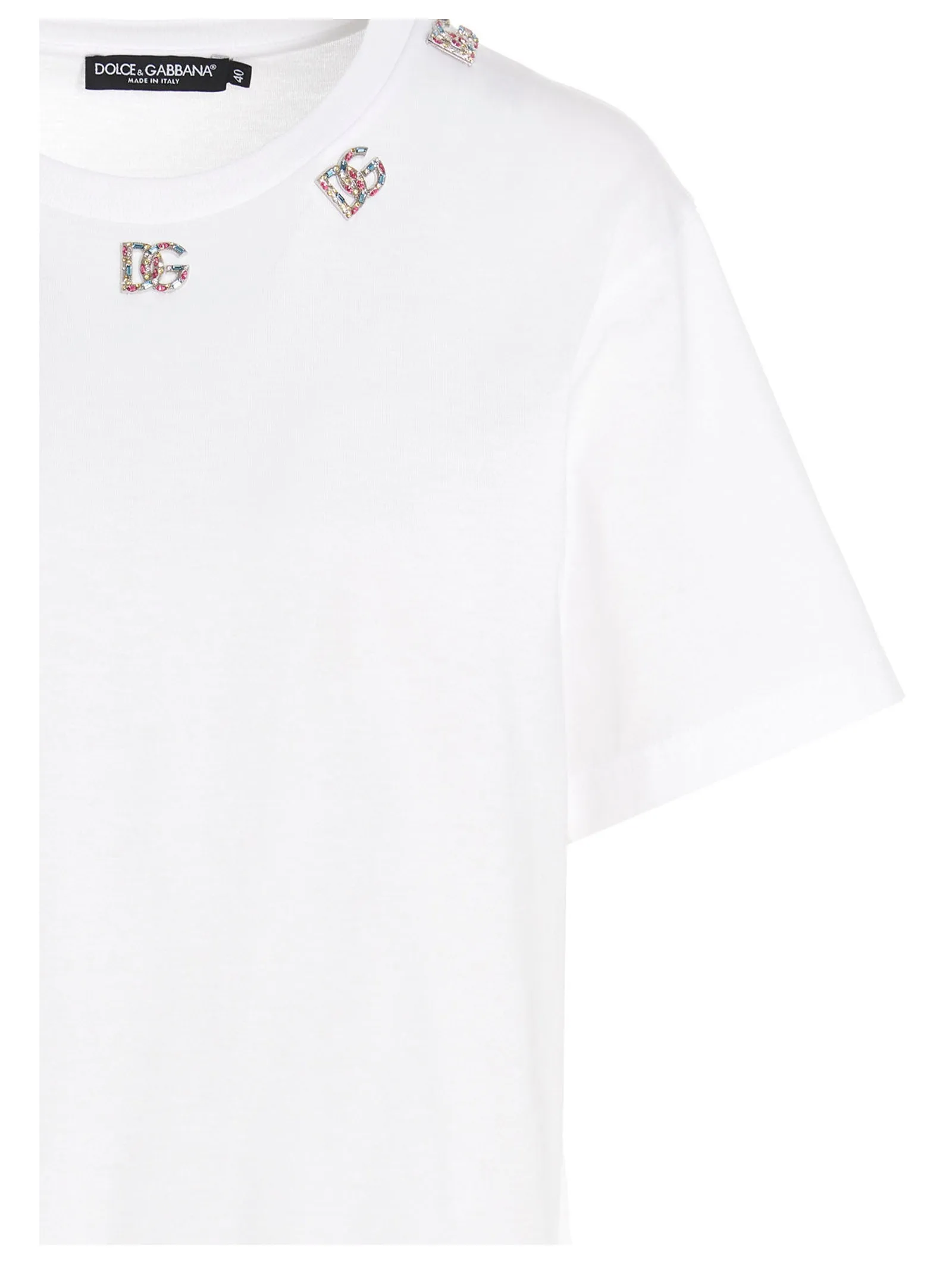 Dolce & Gabbana DG Logo Embellished Jersey T-Shirt