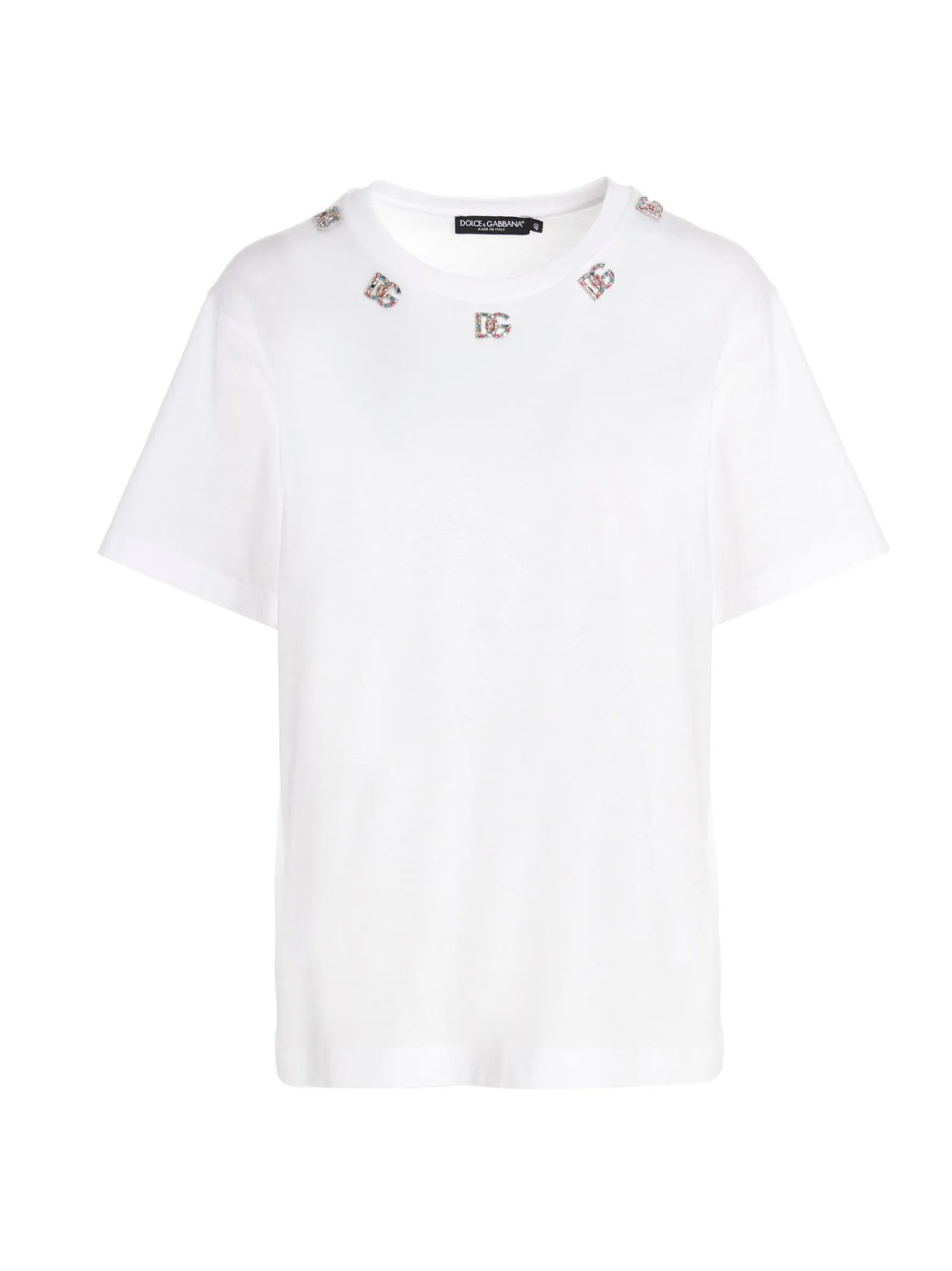 Dolce & Gabbana DG Logo Embellished Jersey T-Shirt