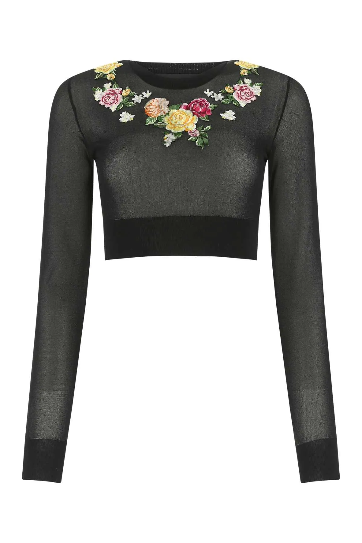 Dolce & Gabbana Floral Embroidered Cropped Top