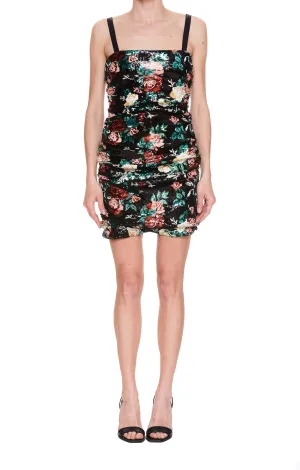 Dolce & Gabbana Floral Motif Sequin Embellished Mini Dress