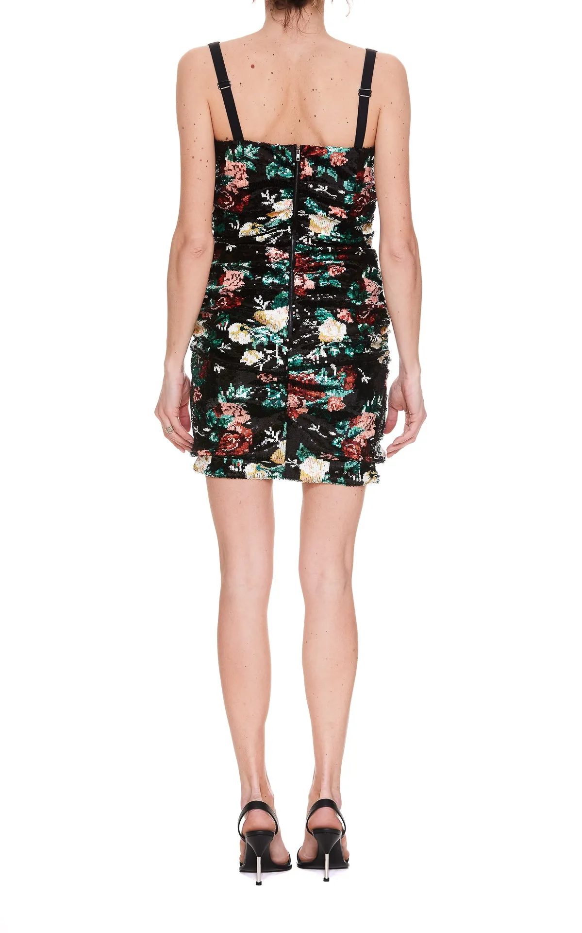Dolce & Gabbana Floral Motif Sequin Embellished Mini Dress