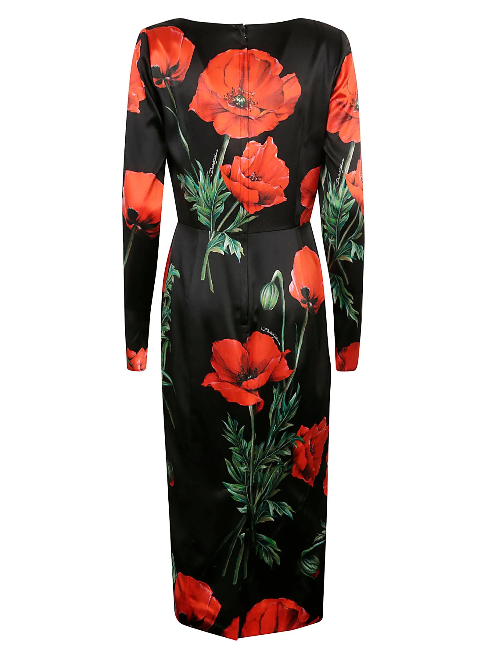 Dolce & Gabbana Floral Printed Square Neck Midi Dress