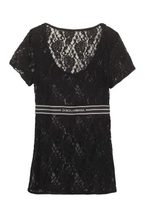 Dolce & Gabbana Lace Logo Band Top