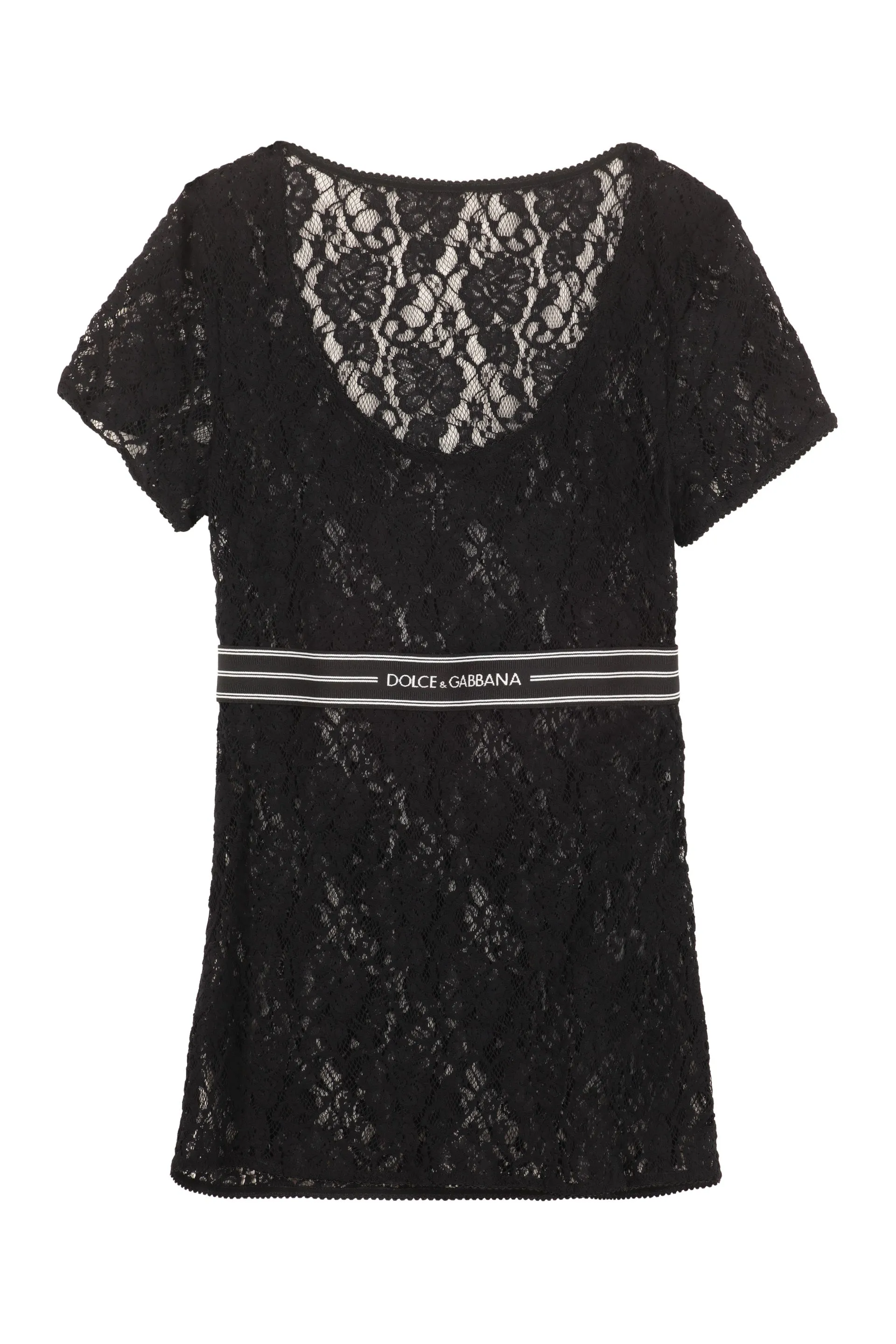 Dolce & Gabbana Lace Logo Band Top