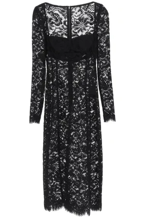 Dolce & Gabbana Lace Long-Sleeved Midi Dress