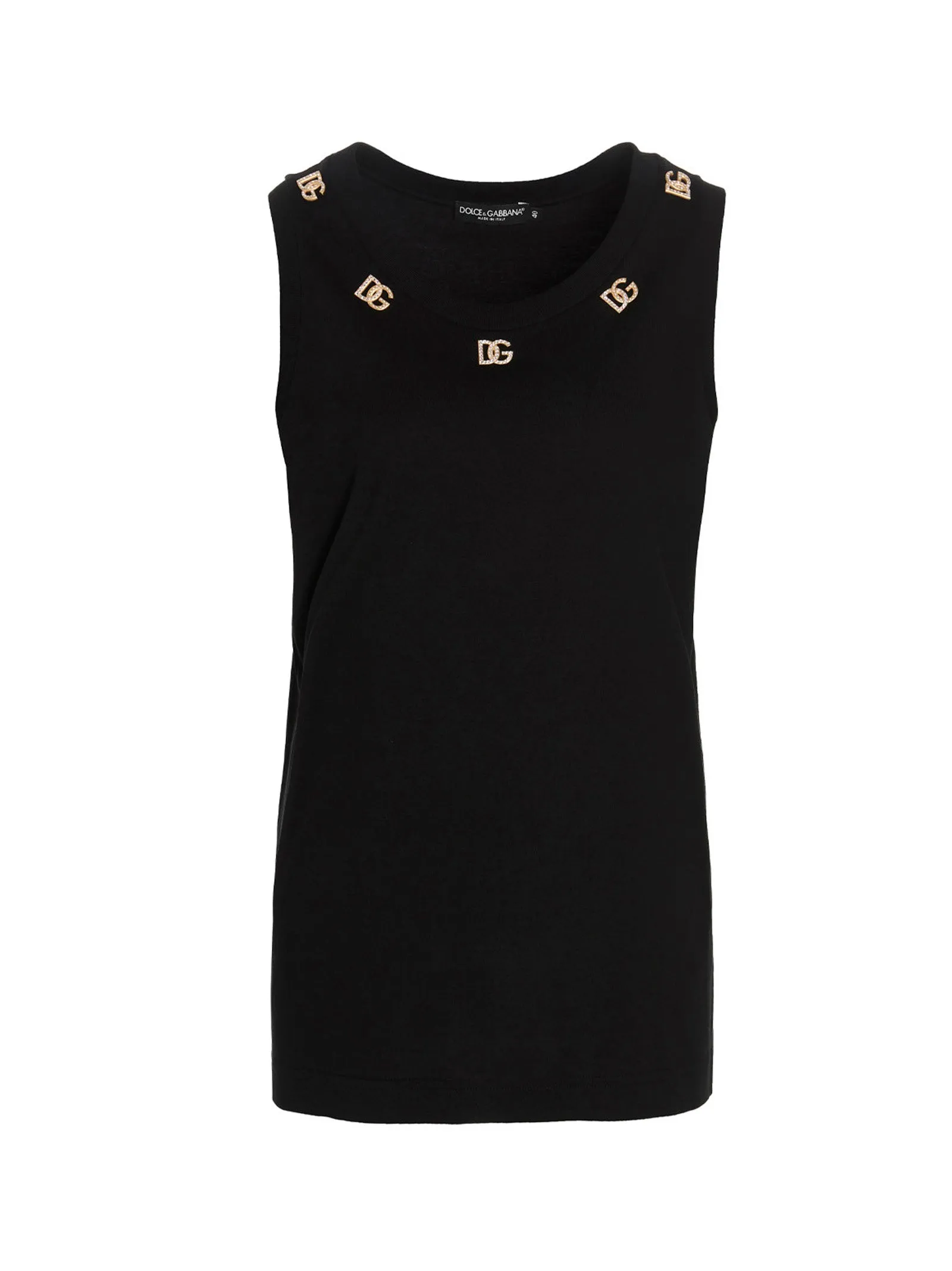 Dolce & Gabbana Logo Plaque Crewneck Jersey Top