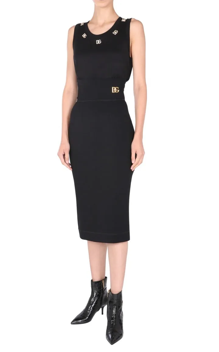 Dolce & Gabbana Logo Plaque Crewneck Jersey Top