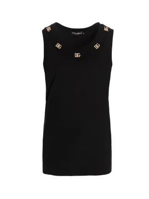 Dolce & Gabbana Logo Plaque Crewneck Jersey Top