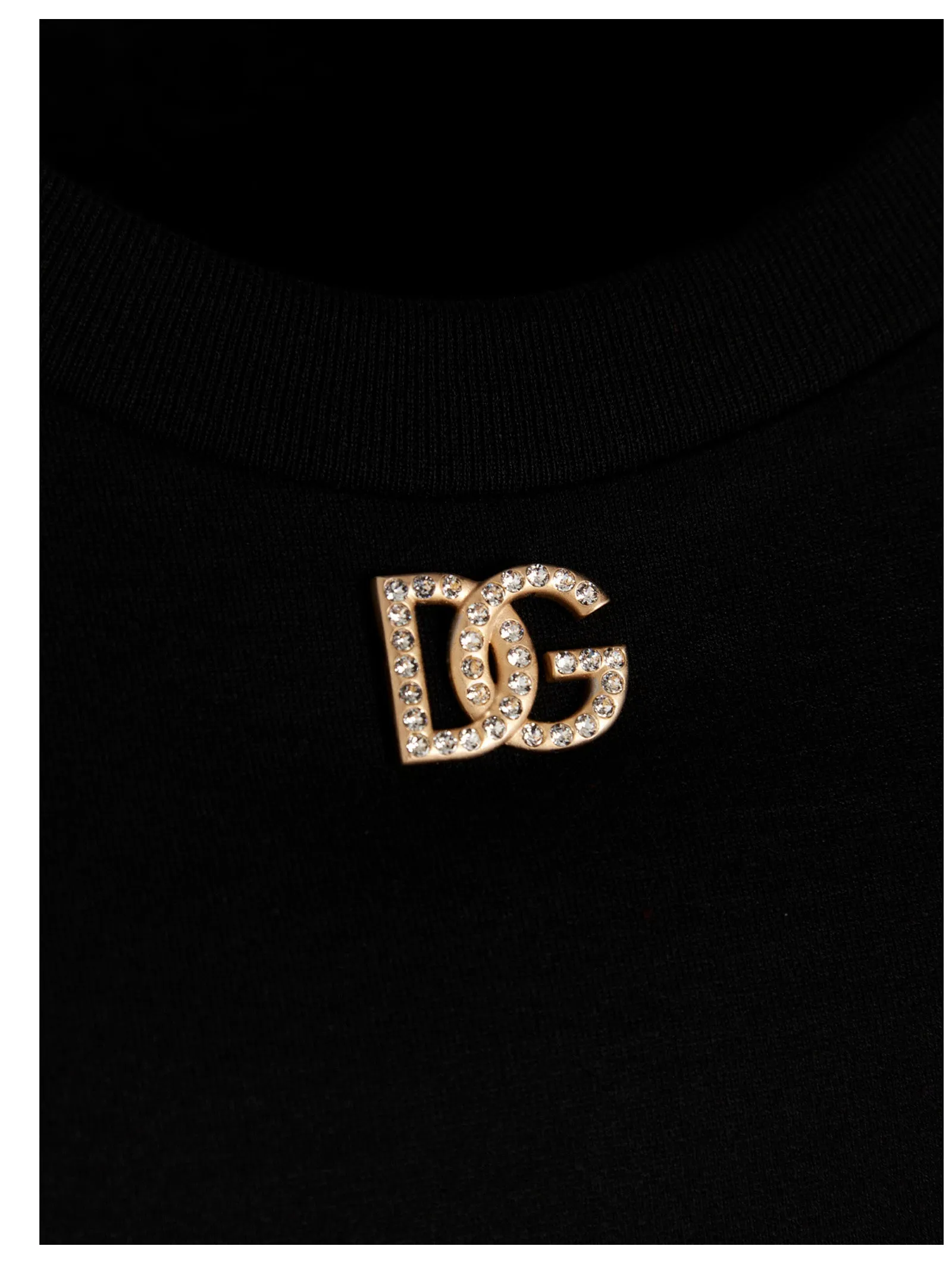 Dolce & Gabbana Logo Plaque Crewneck Jersey Top