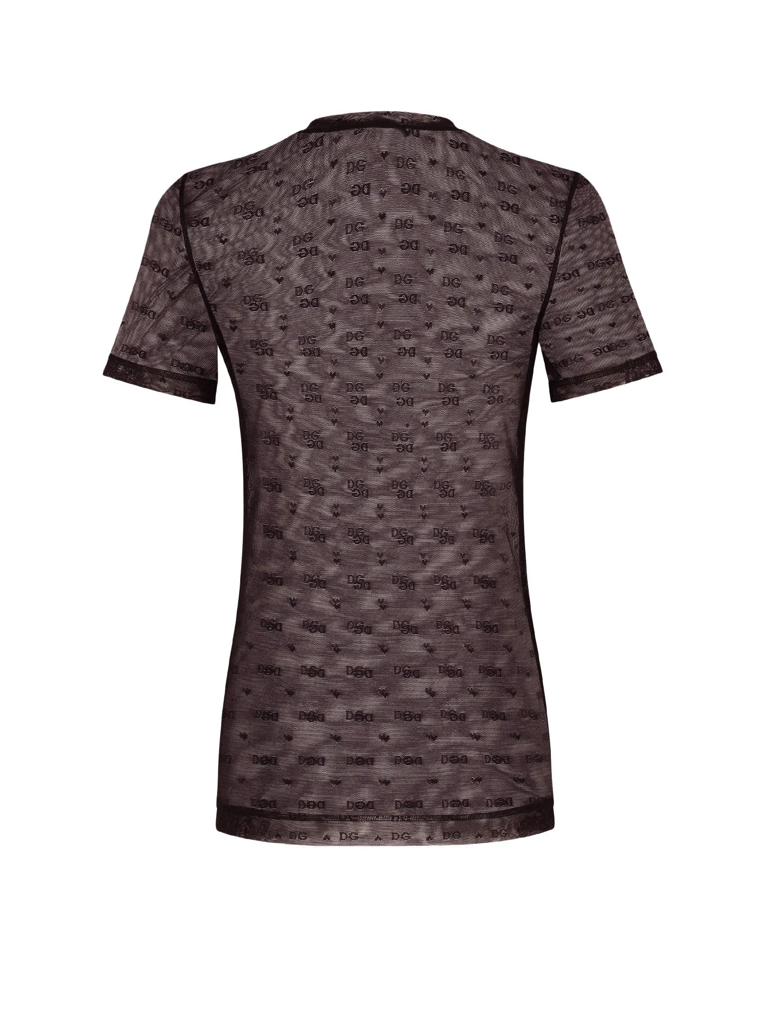 Dolce & Gabbana Monogram Patterned Mesh T-Shirt