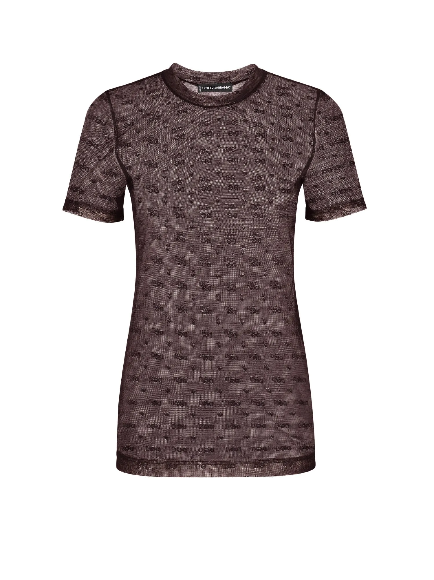 Dolce & Gabbana Monogram Patterned Mesh T-Shirt