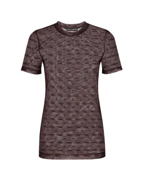 Dolce & Gabbana Monogram Patterned Mesh T-Shirt