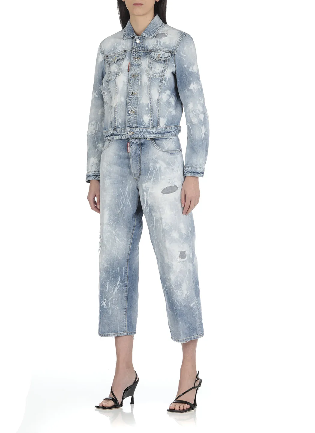 Dsquared2 Bleached Effect Denim Jacket